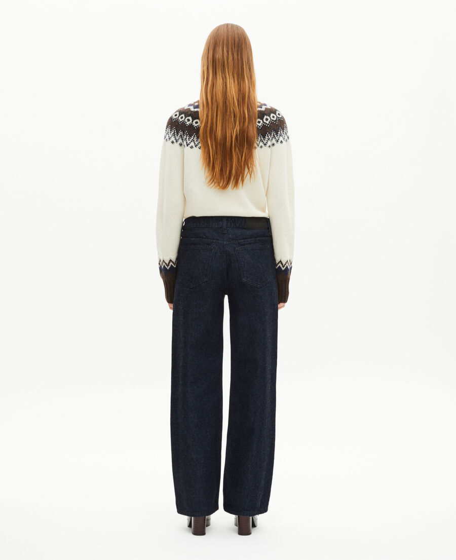 The Kooples F BLUE ELECTRIC blue raw wide-leg jeans