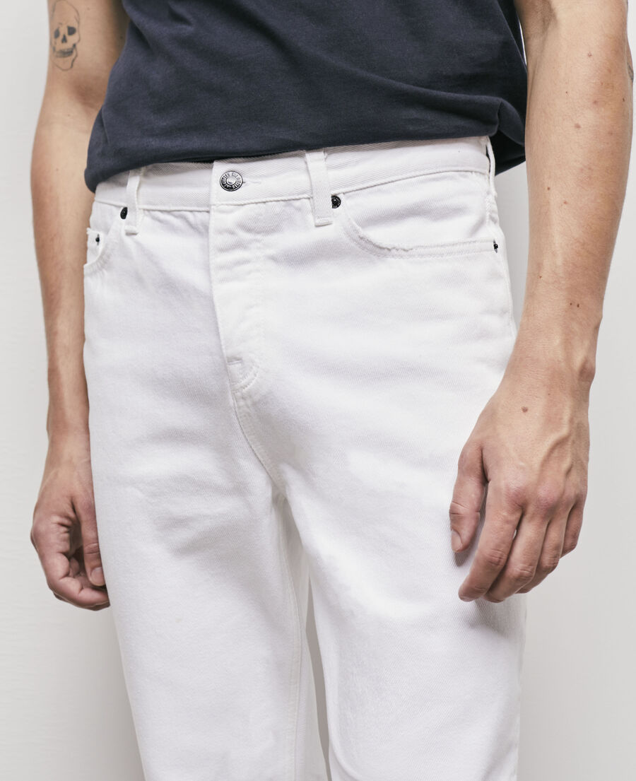 white straight-cut jeans