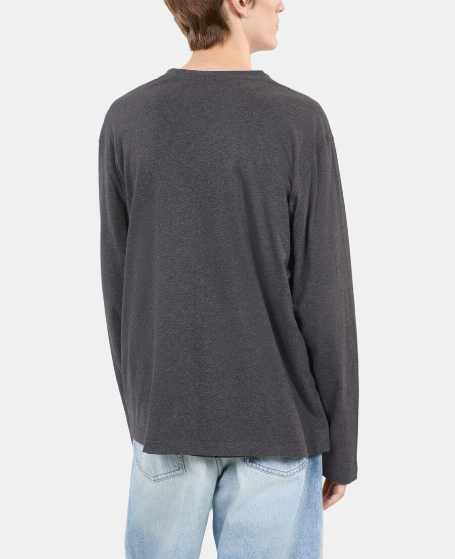 The Kooples MEN ANTHRACITE MELANGE grey cotton cardigan
