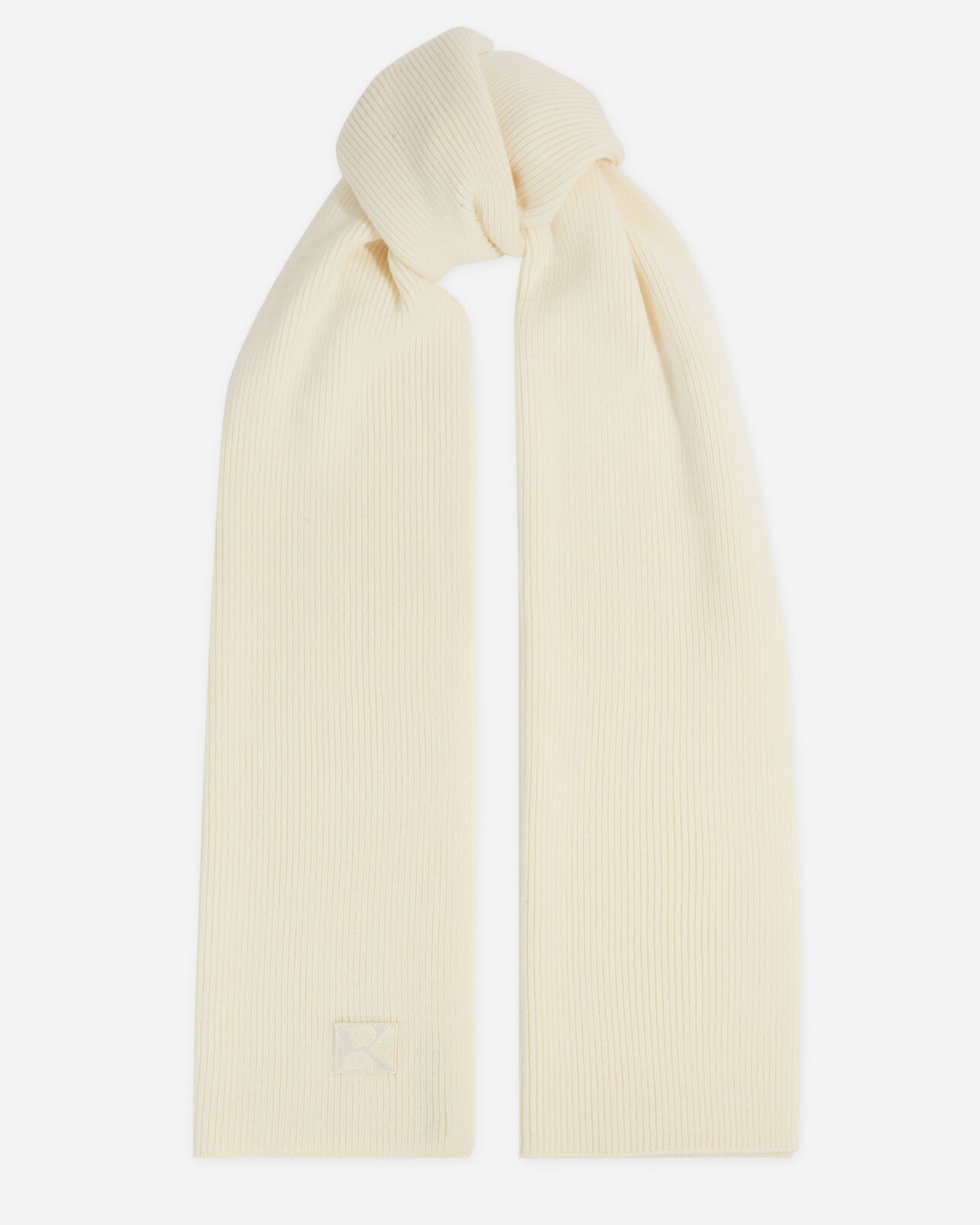 The Kooples UNISEX ECRU wollschal ecrufarben webkanten