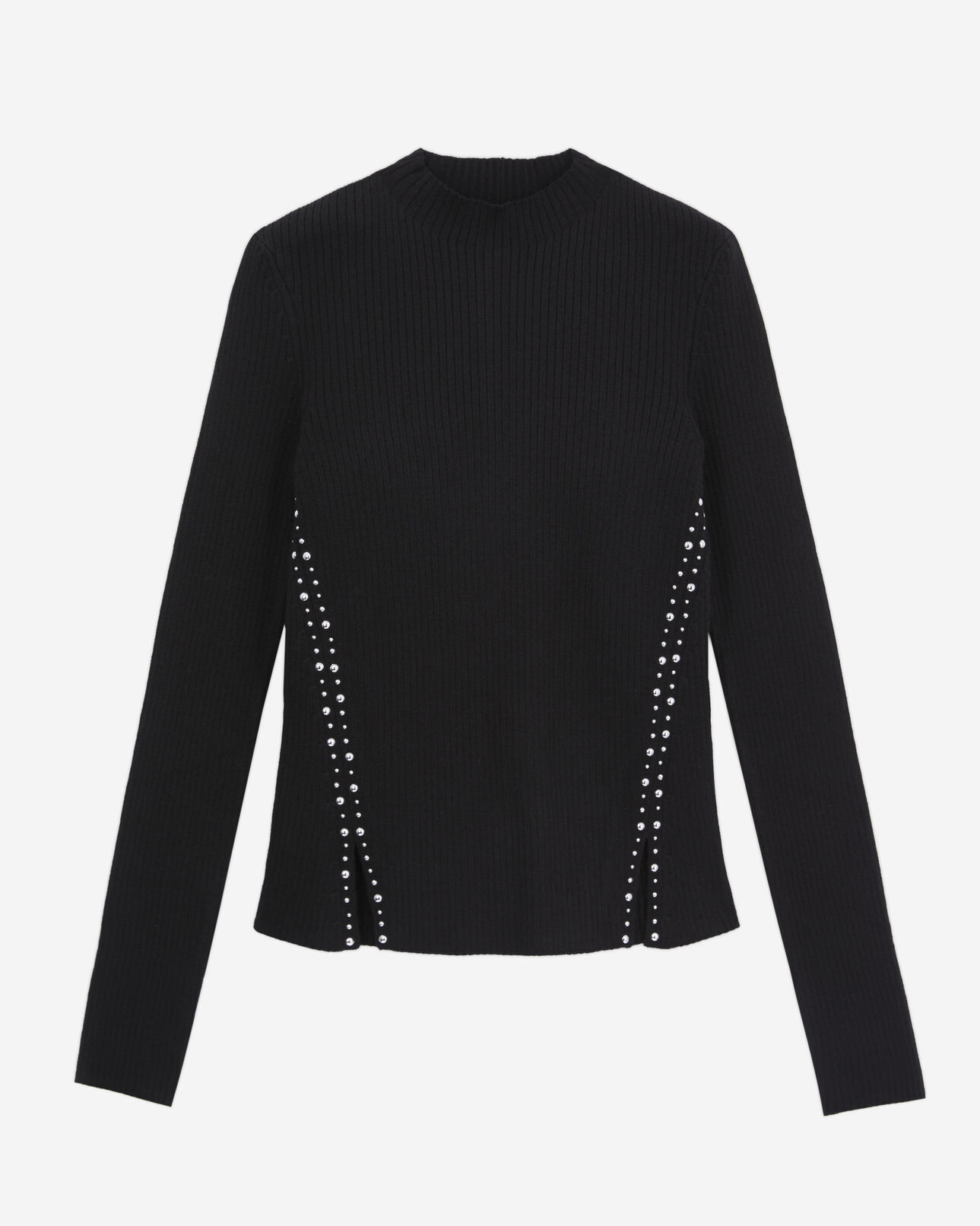 The Kooples WOMEN BLACK black knit sweater with studs