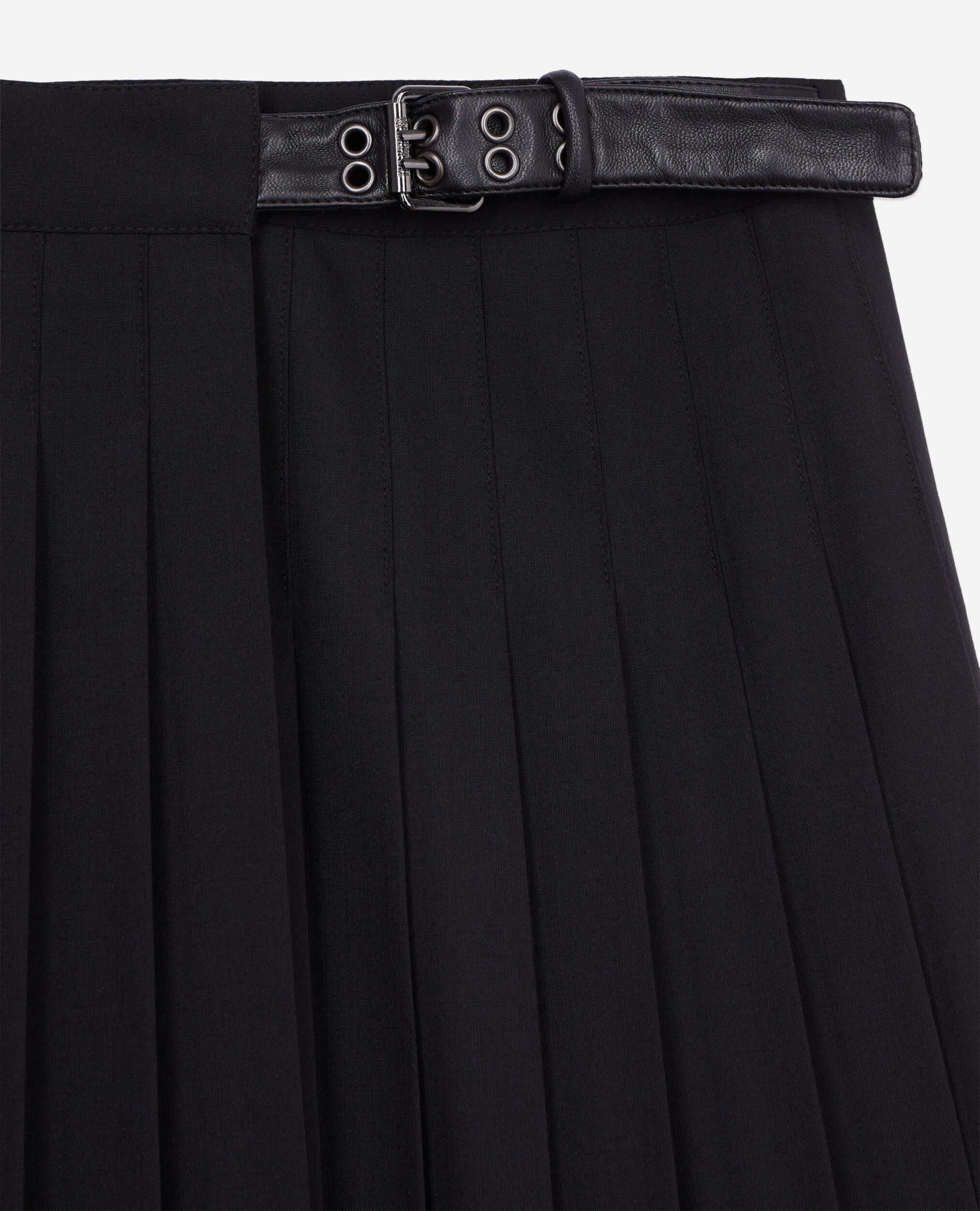 Jupe courte noire plissée, BLACK, hi-res image number null