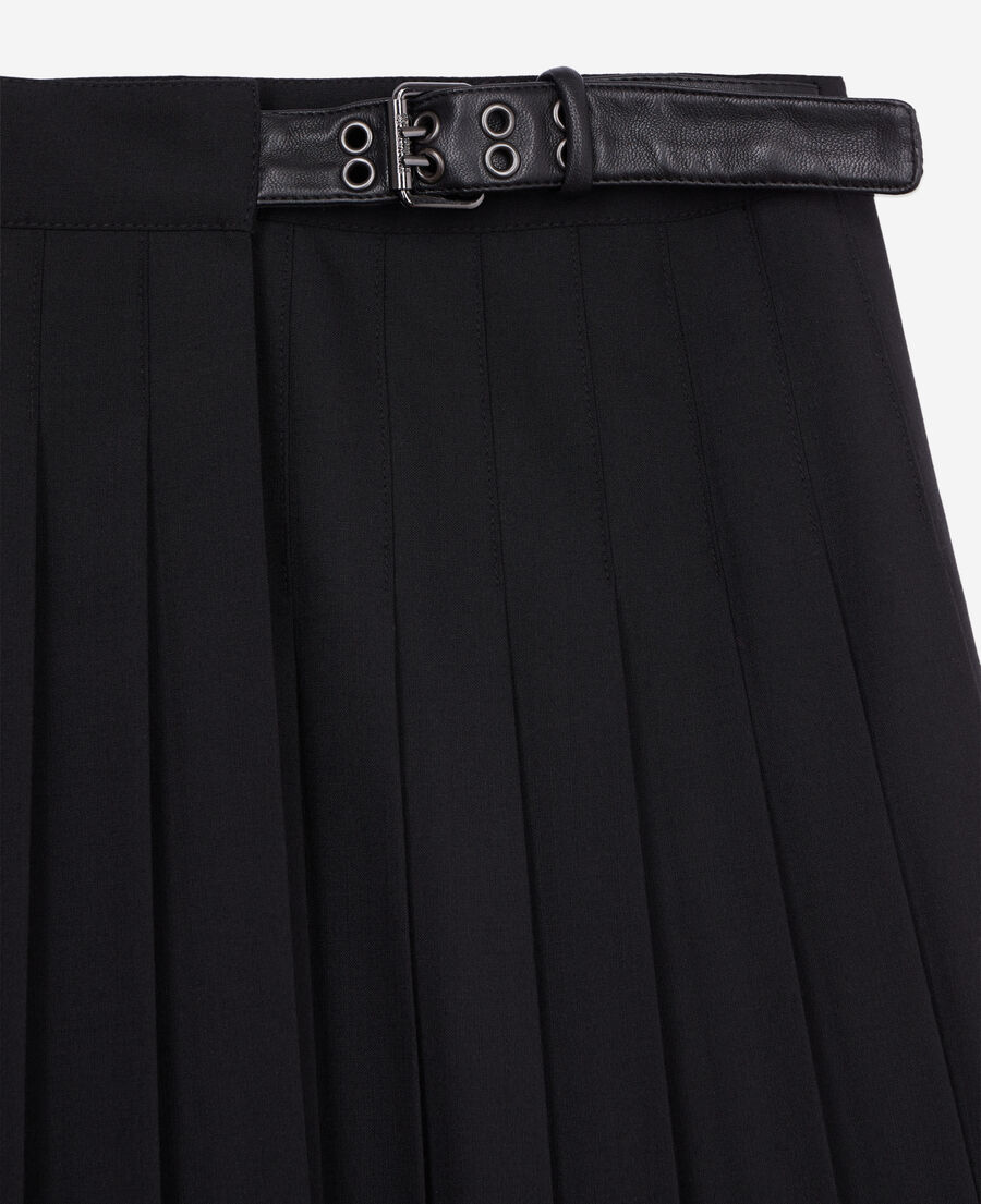 jupe courte noire plissée