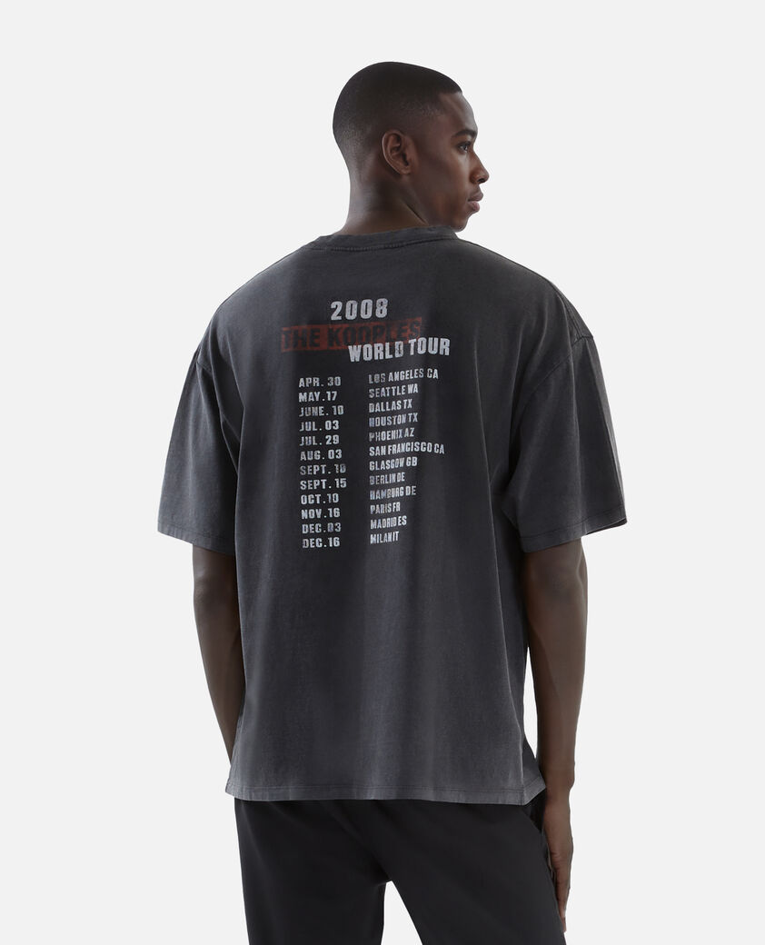 The Kooples H BLACK WASHED black screen-printed t-shirt