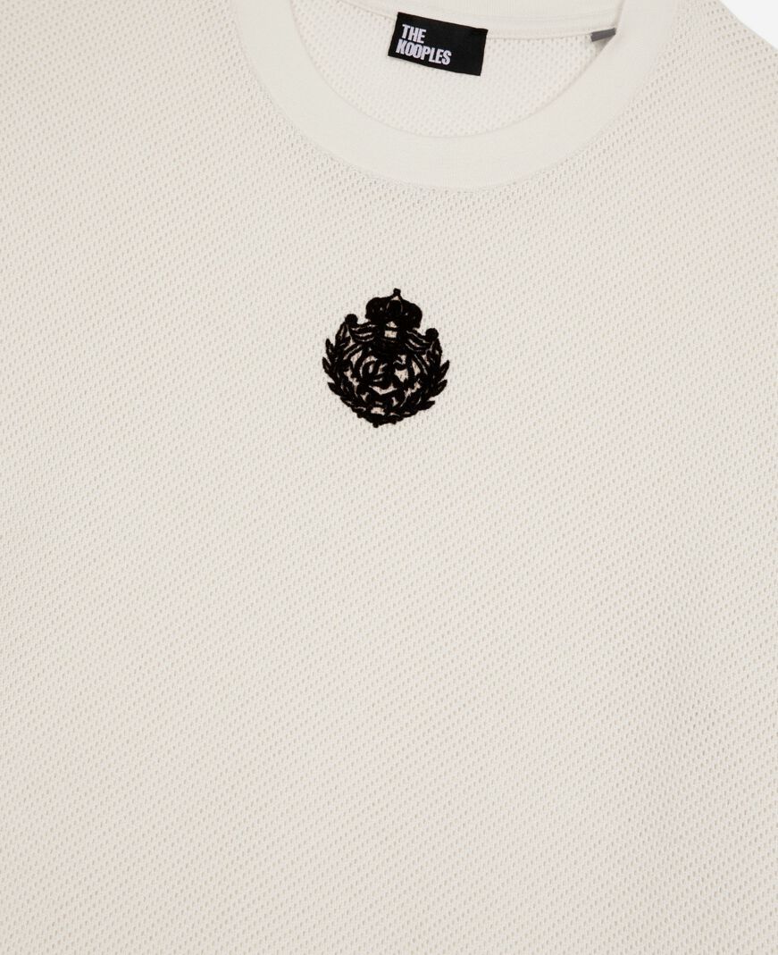 The Kooples WOMEN ECRU t-shirt with ecru honeycomb crest