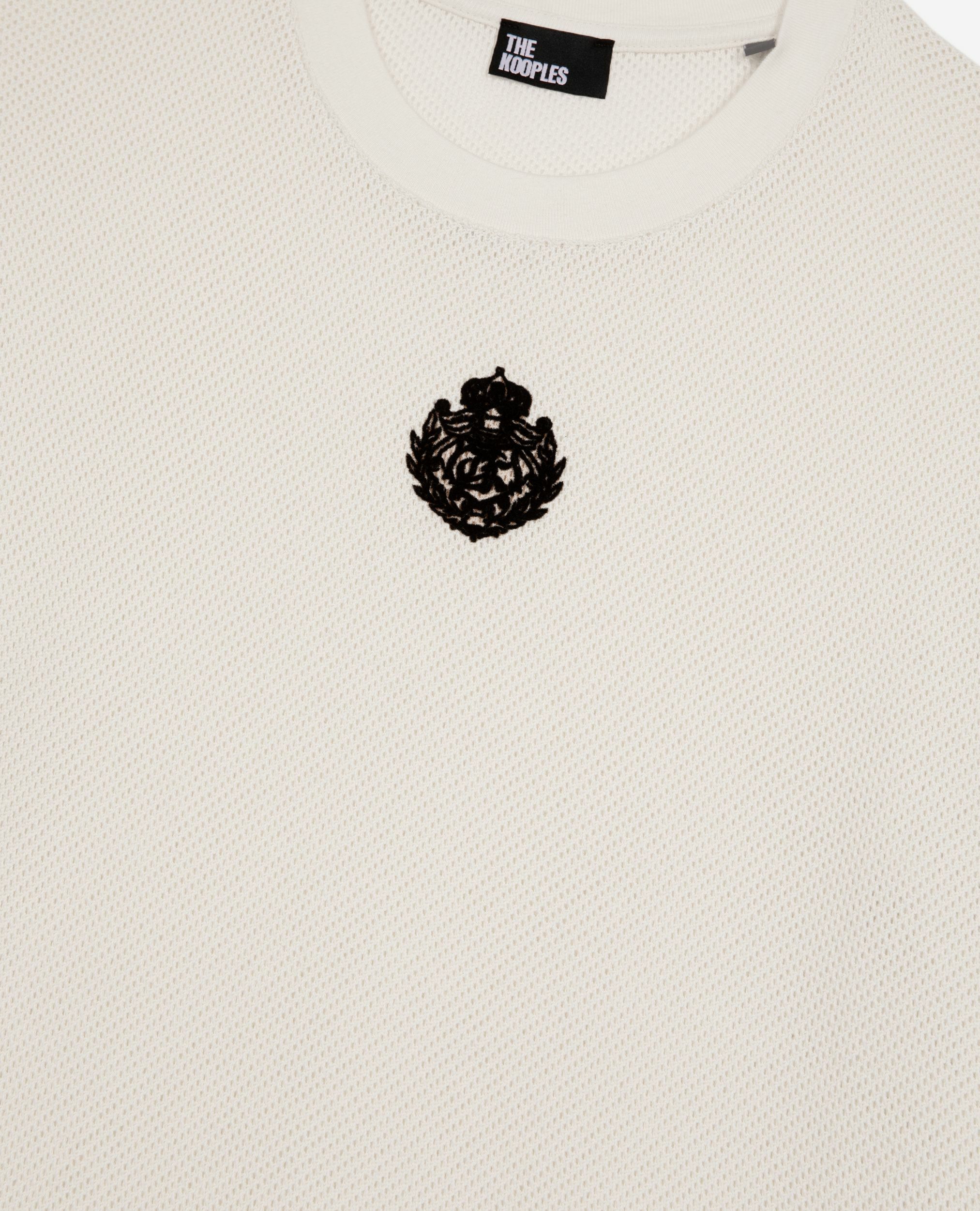T-shirt with ecru honeycomb crest, ECRU, hi-res image number null