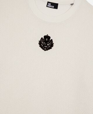 The Kooples WOMEN ECRU t-shirt with ecru honeycomb crest