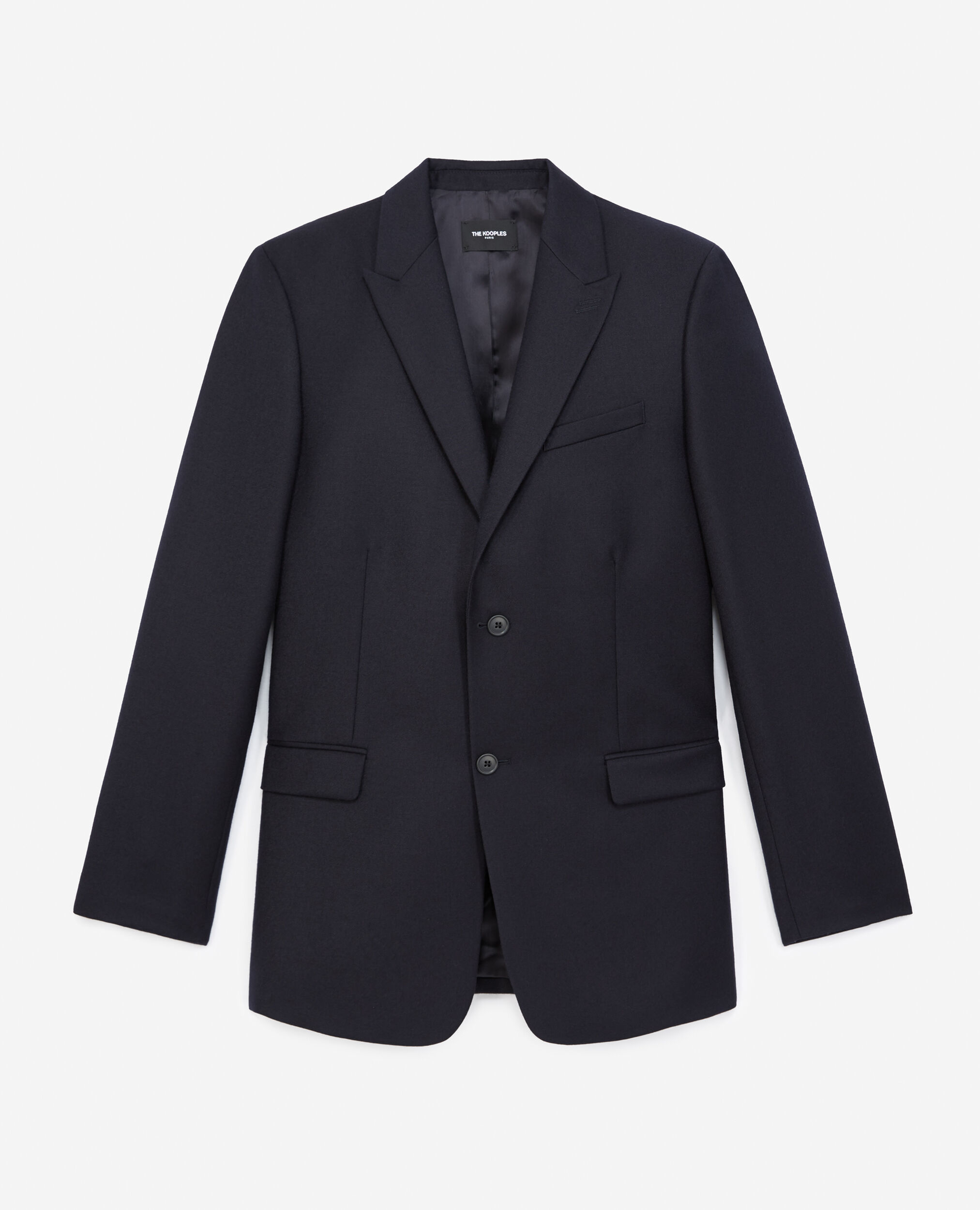 Navy blue jacket with classic collar | The Kooples