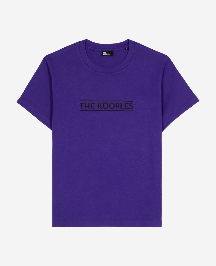 The Kooples HERREN ELECTRIC BLUE t-shirt mit lila aufdruck