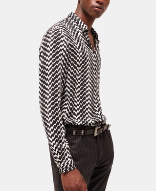The Kooples HERREN BLACK WHITE hemd mit klassischem kragen und print