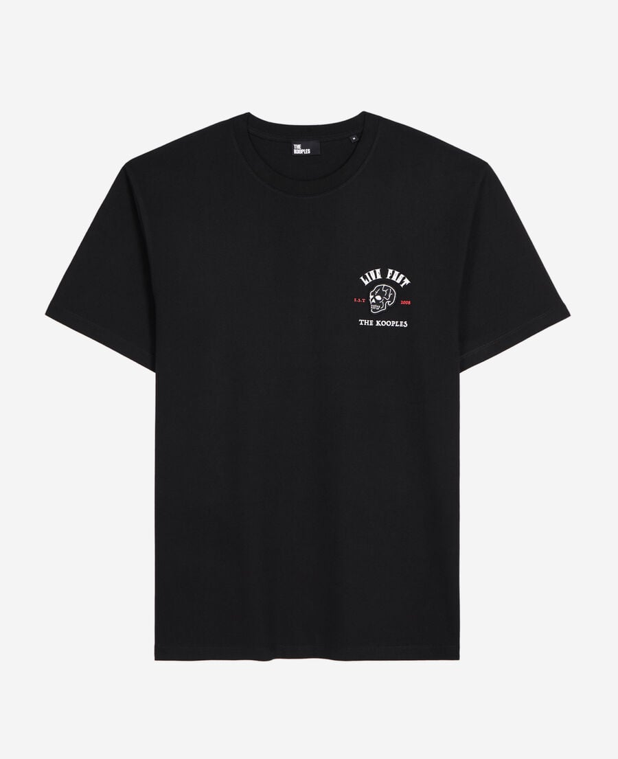 The Kooples HERREN BLACK schwarzes t-shirt mit „live fast“-schriftzug