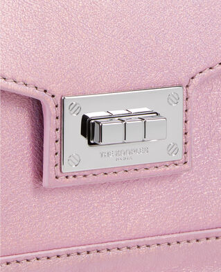 The Kooples FEMME SWEET PINK sac emily chaîne en cuir rose irisé