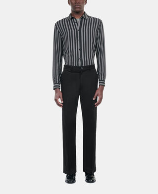 The Kooples HOMME BLACK pantalon large en coton noir