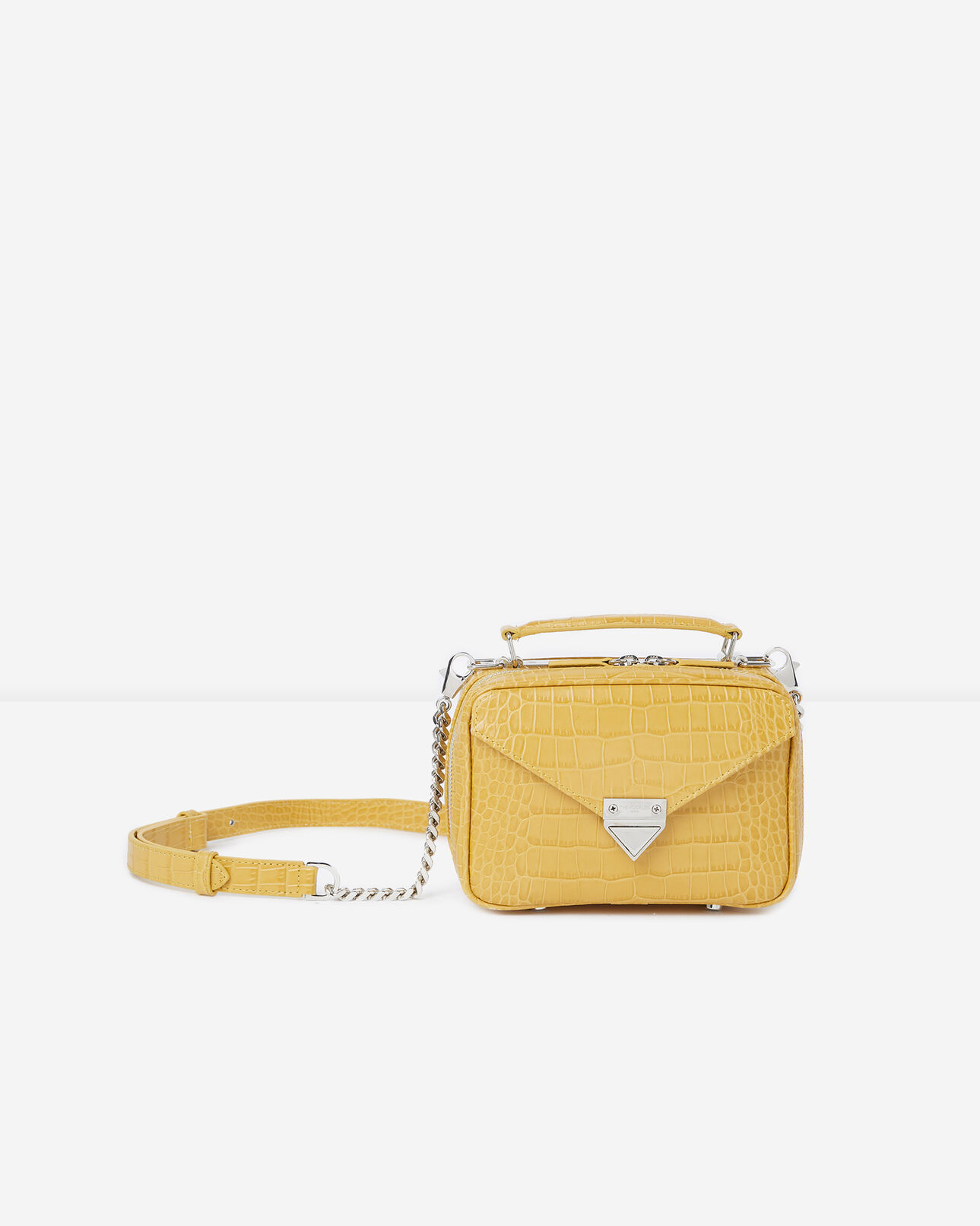 The Kooples FEMME YELLOW sac barbara mini jaune effet croco