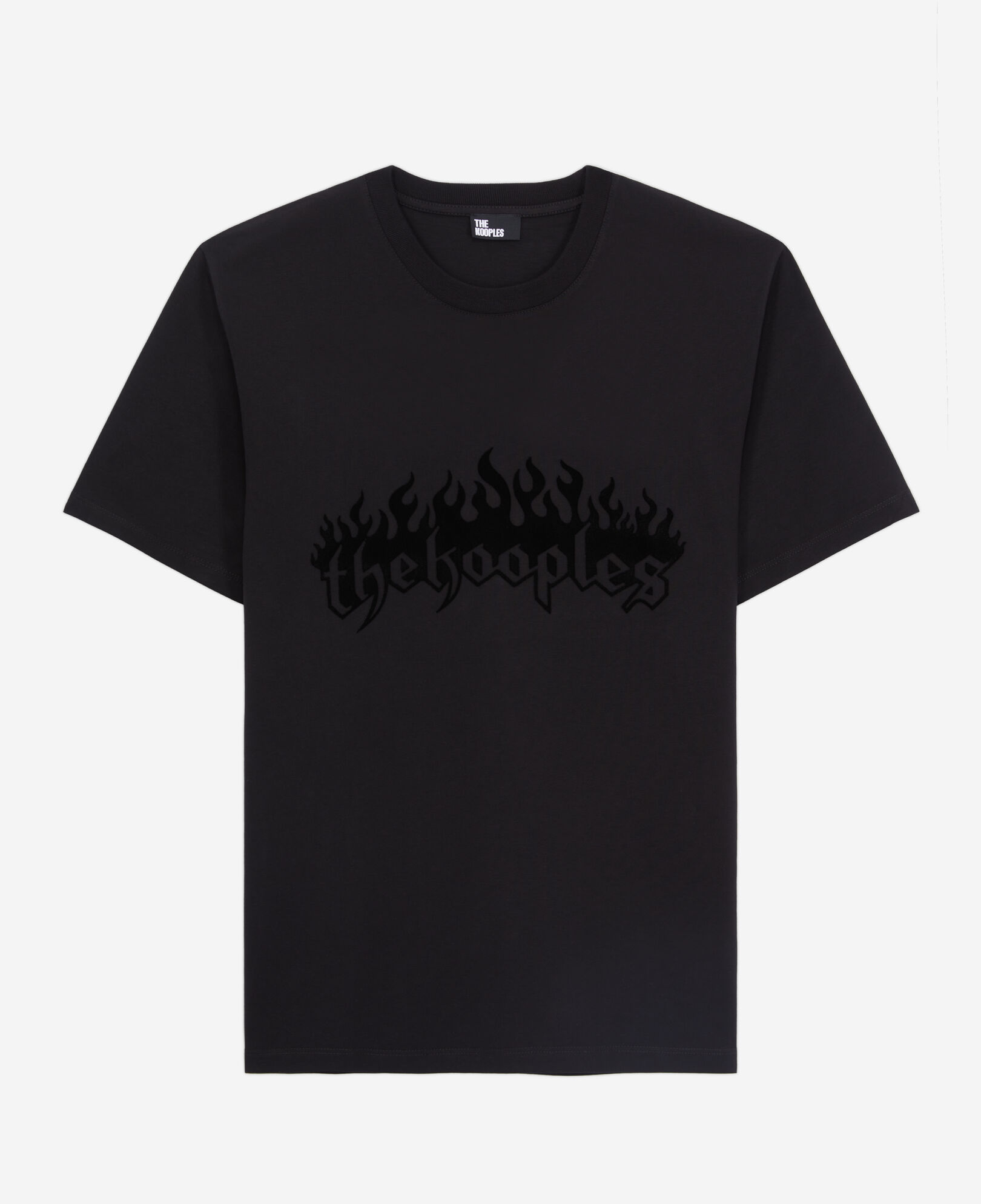 The Kooples HERREN BLACK schwarzes t-shirt herren mit beflockung