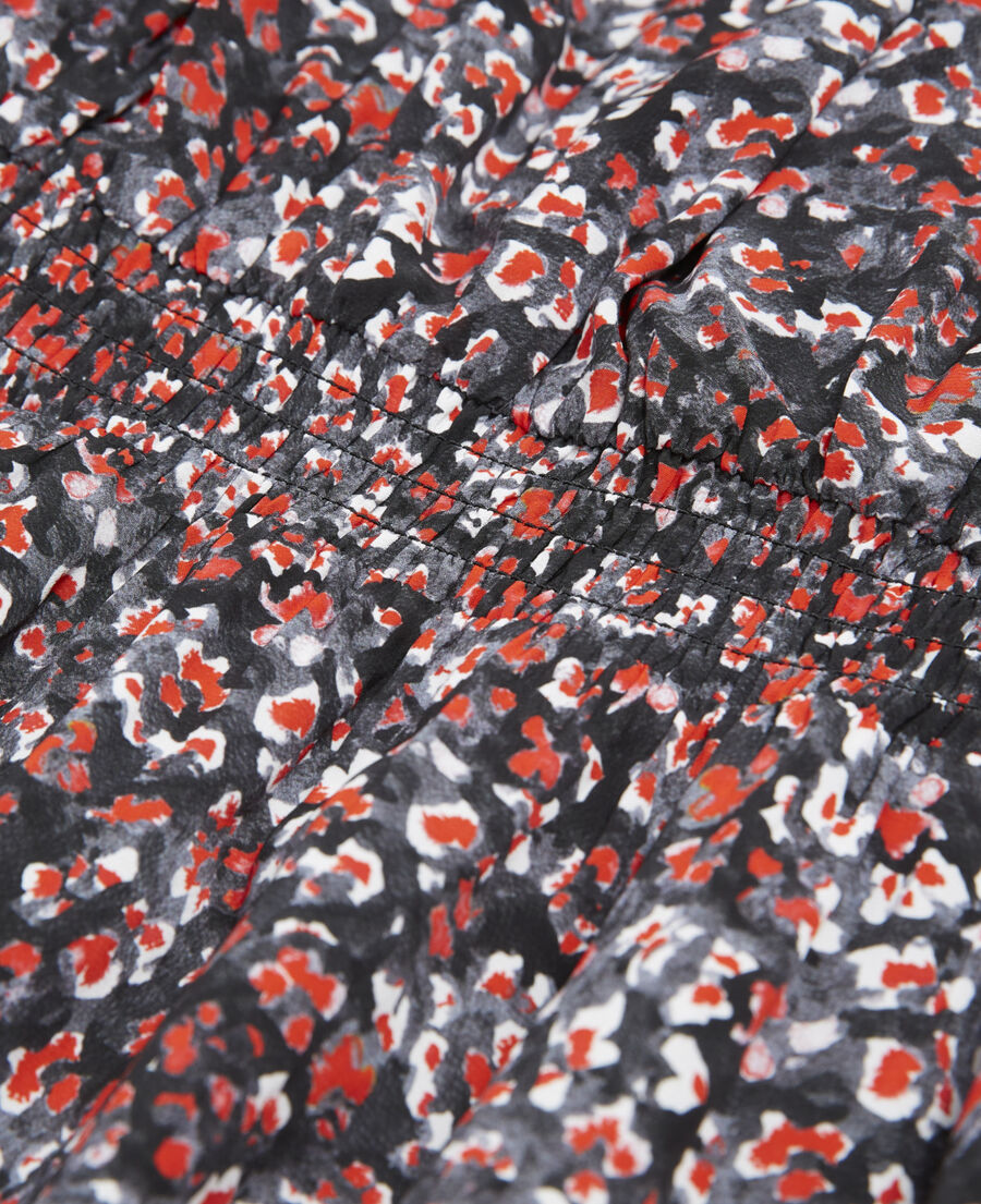 robe courte ajustée imprimé fleuri