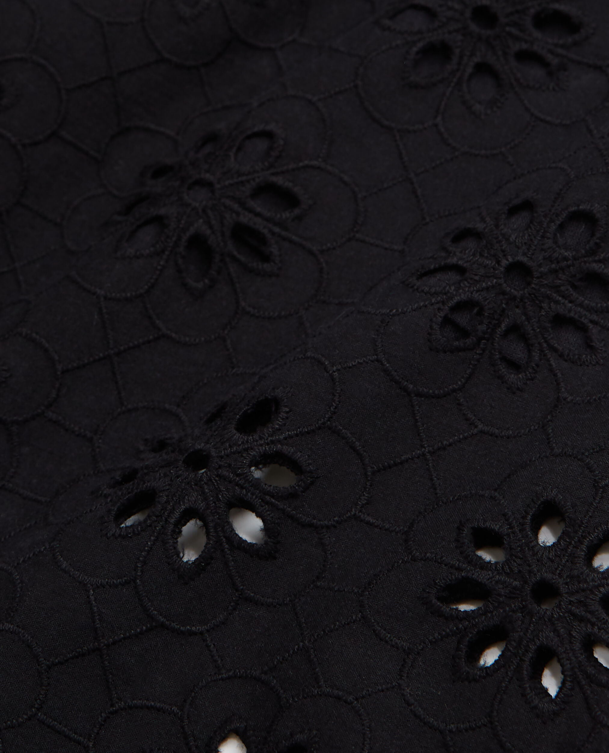 Black pants with broderie anglaise, BLACK, hi-res image number null