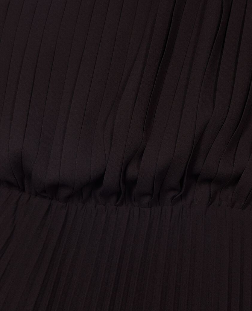 The Kooples F BLACK black asymmetrical pleated maxi dress