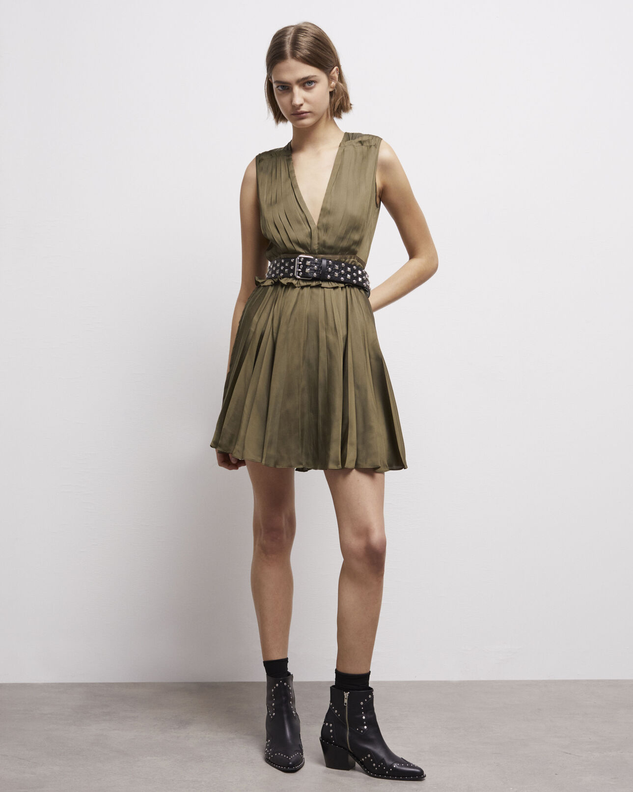The Kooples FEMME BLACK ceinture en cuir à motif noir