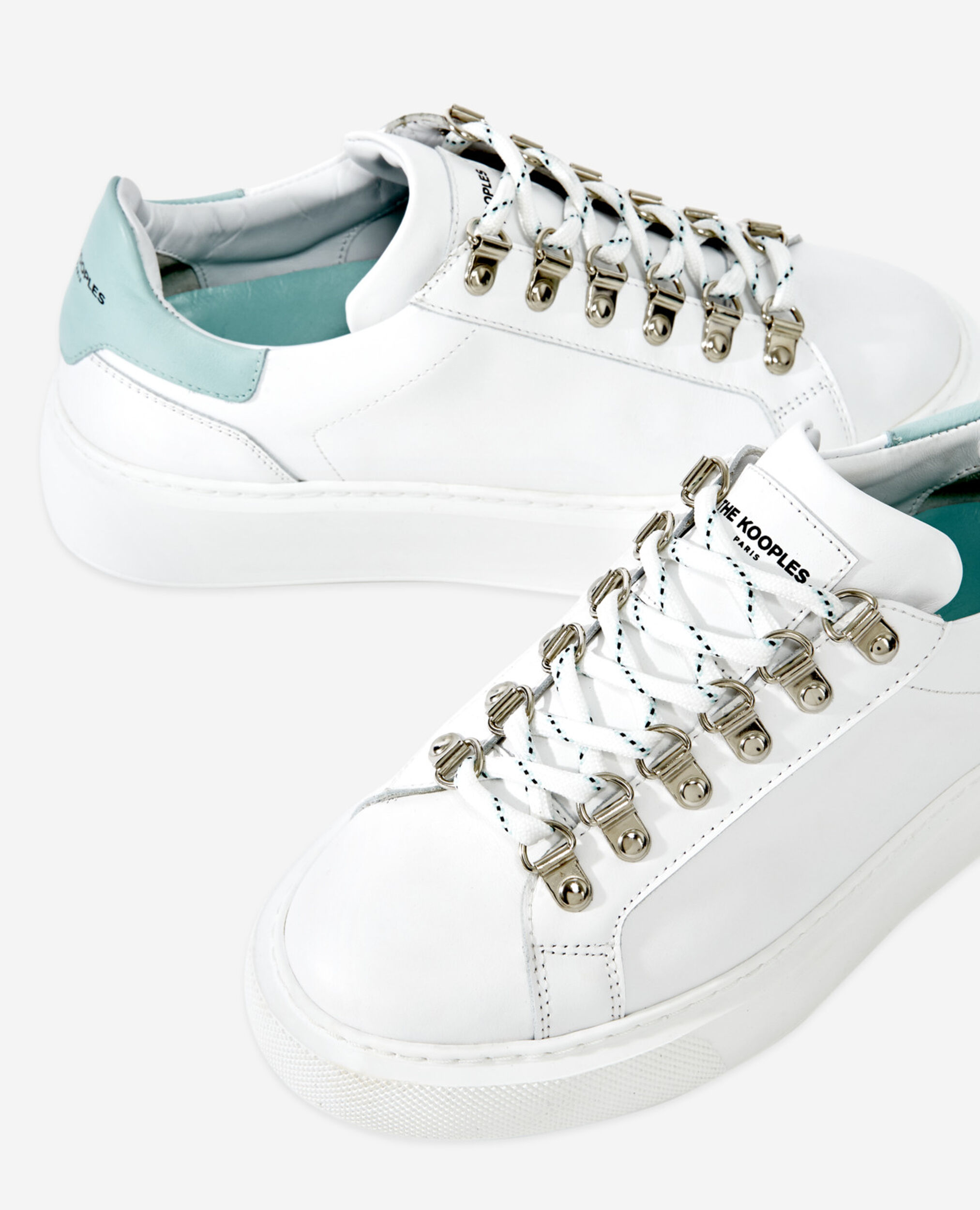 Leather sneakers, WHITE / GREY, hi-res image number null