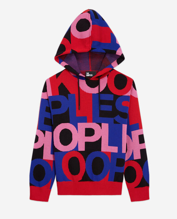 merino sweater with the kooples multicolor logo