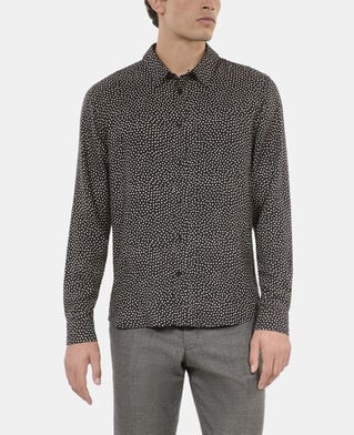 The Kooples MEN BLACK WHITE black and white hearts printed shirt