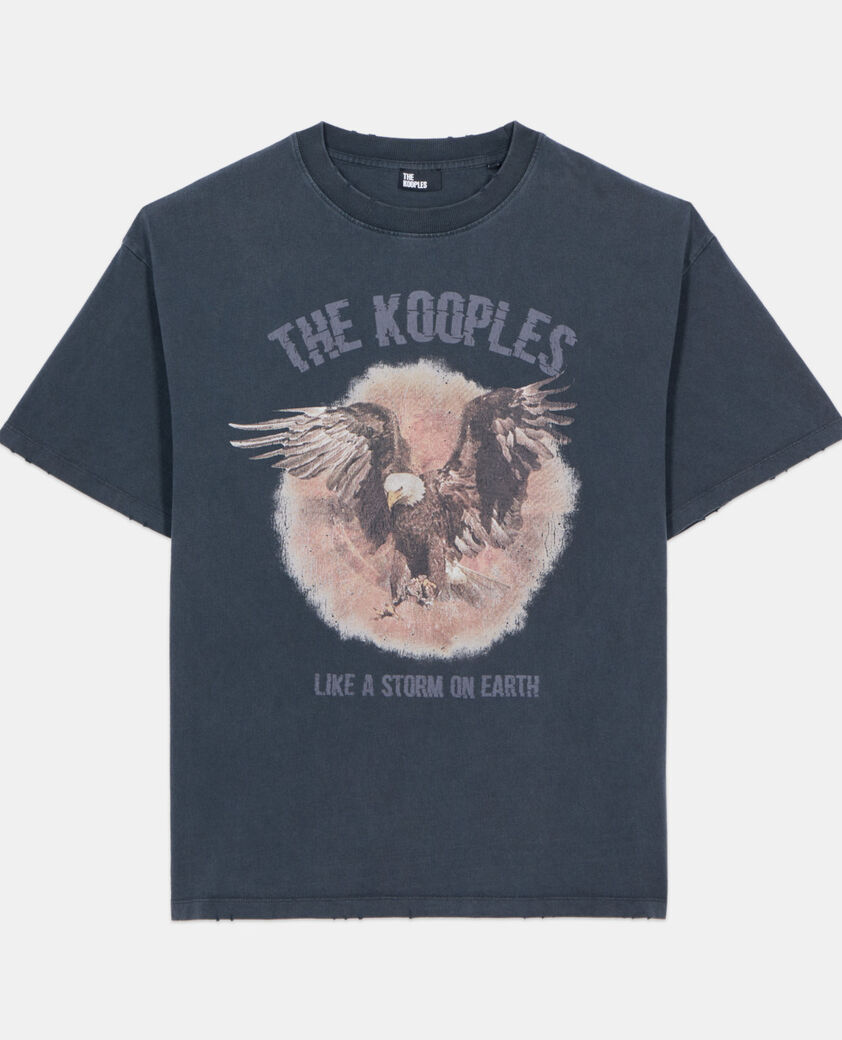 The Kooples HOMME BLACK WASHED t-shirt à sérigraphie noir