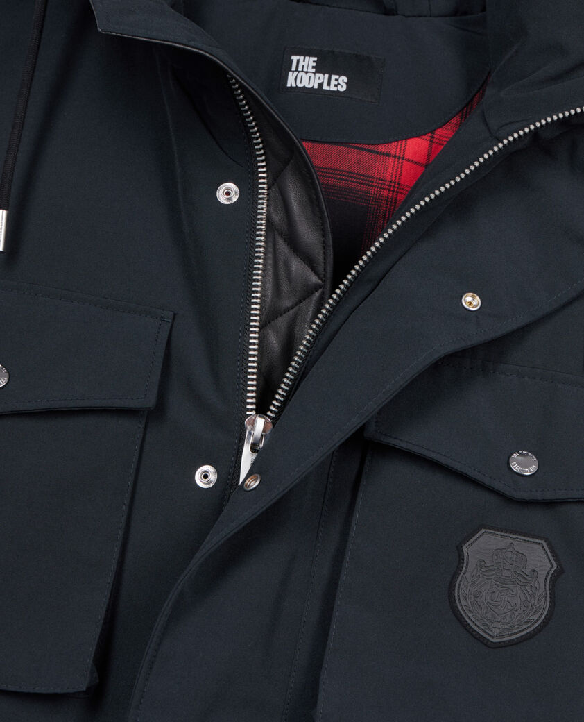 The Kooples MEN NAVY navy blue hooded parka