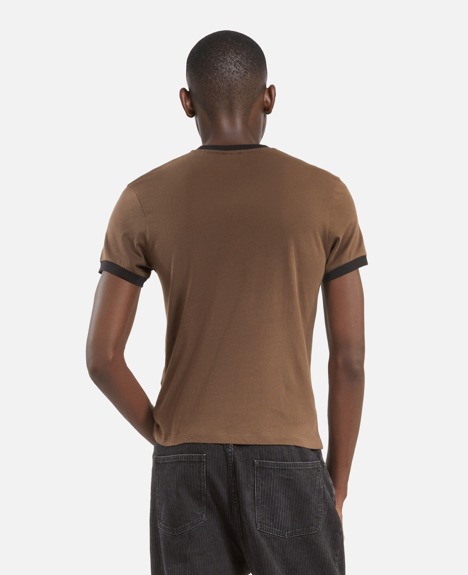 The Kooples HOMME DARK BROWN t-shirt à sérigraphie marron