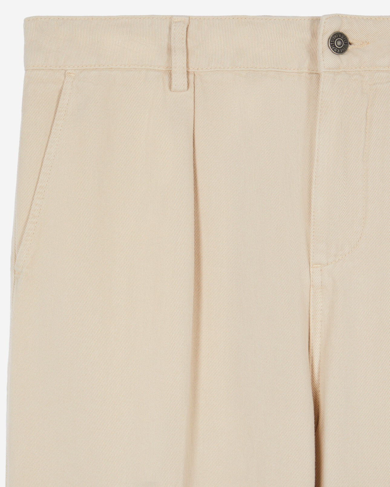 The Kooples MEN BEIGE beige cotton and linen trousers with pleats