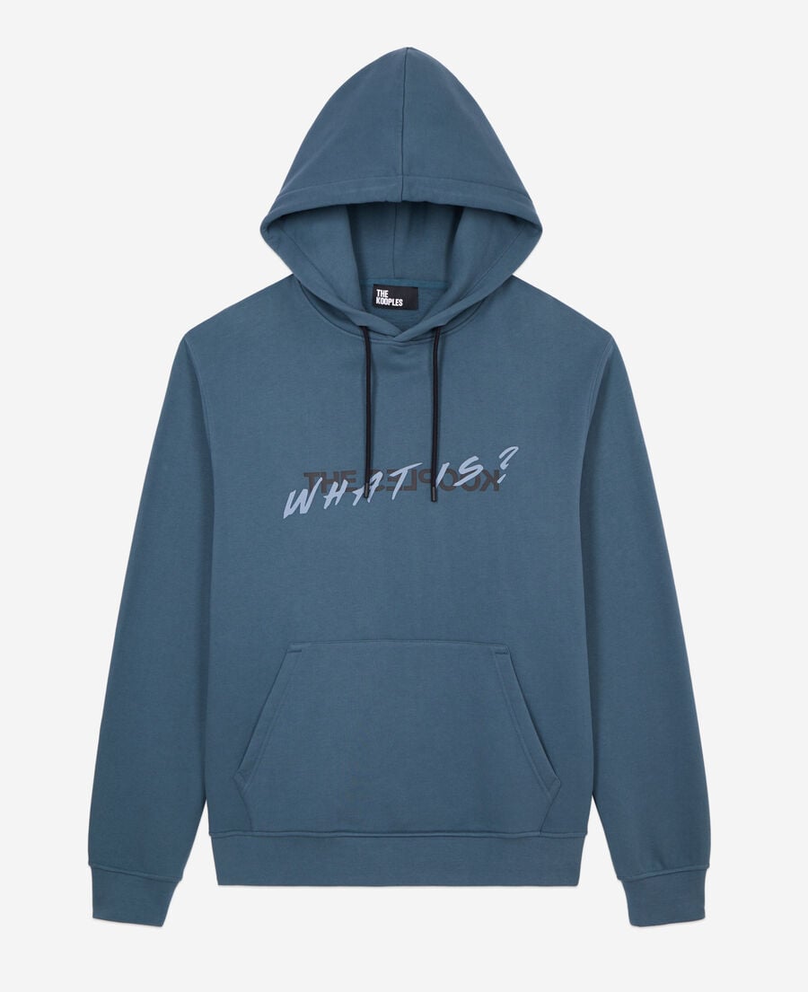 The Kooples HOMME BLUE PETROL sweatshirt à capuche what is bleu profond