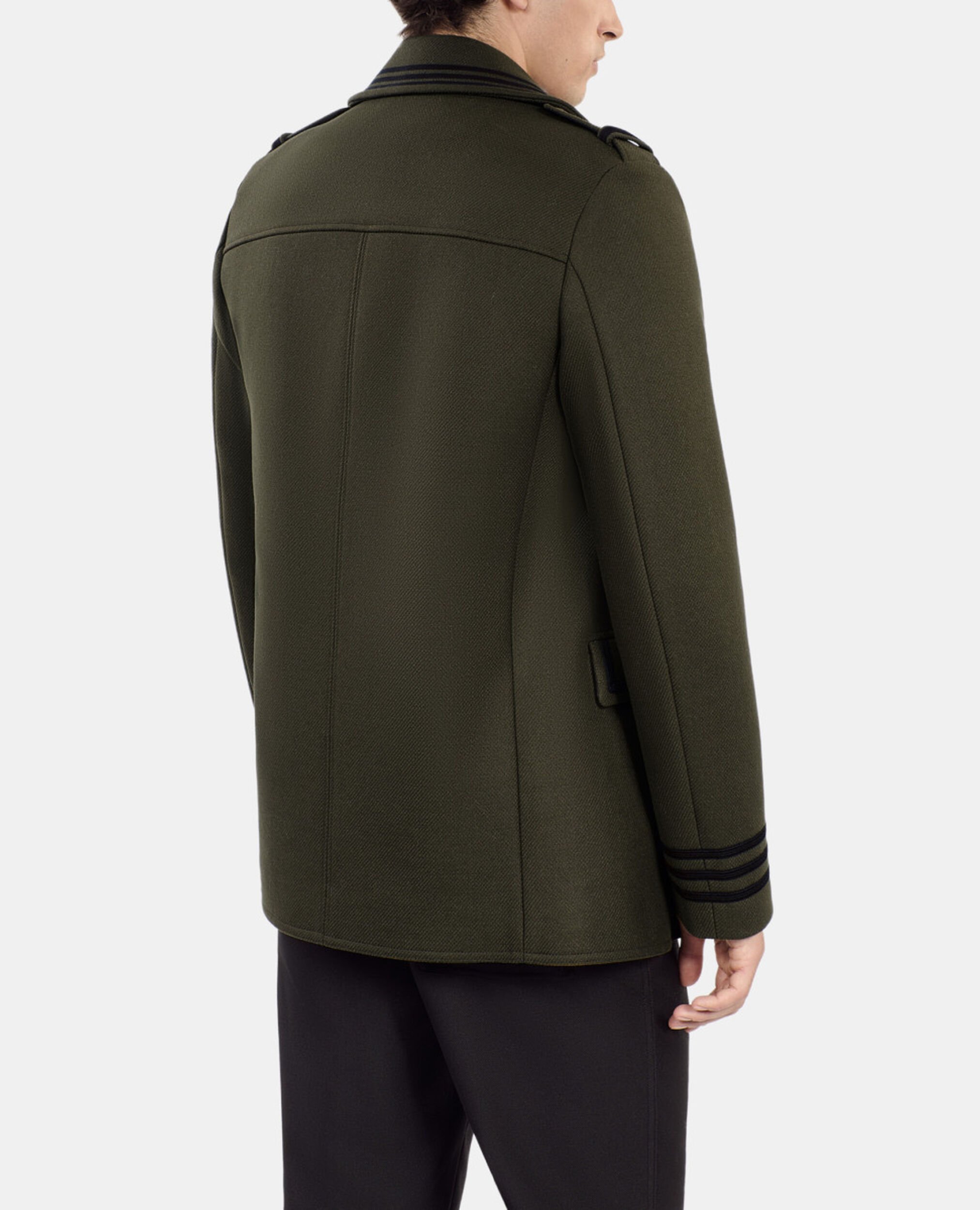 Khaki officer-style pea coat, KAKI, hi-res image number null