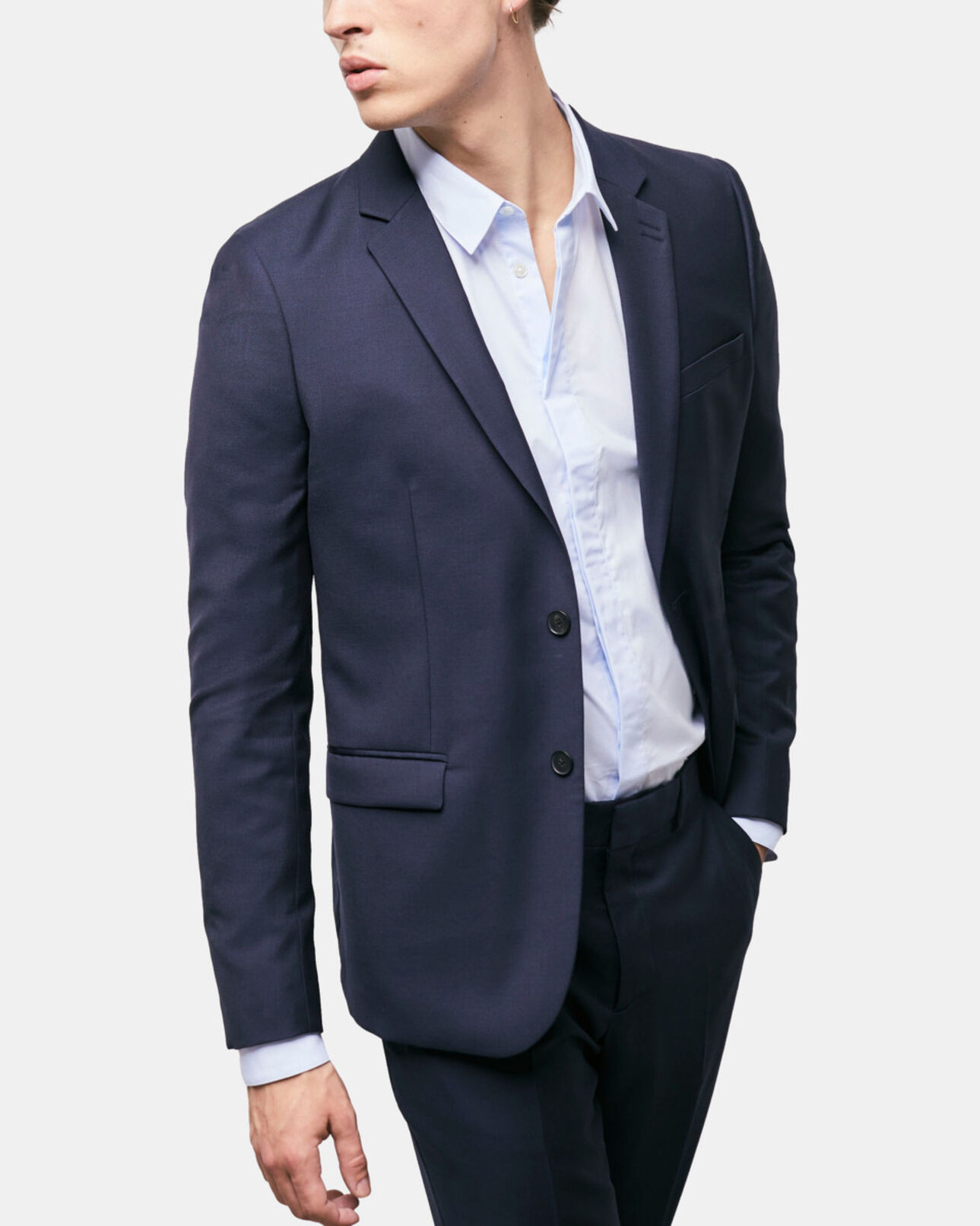 The Kooples MEN SKY blue cotton shirt with classic collar
