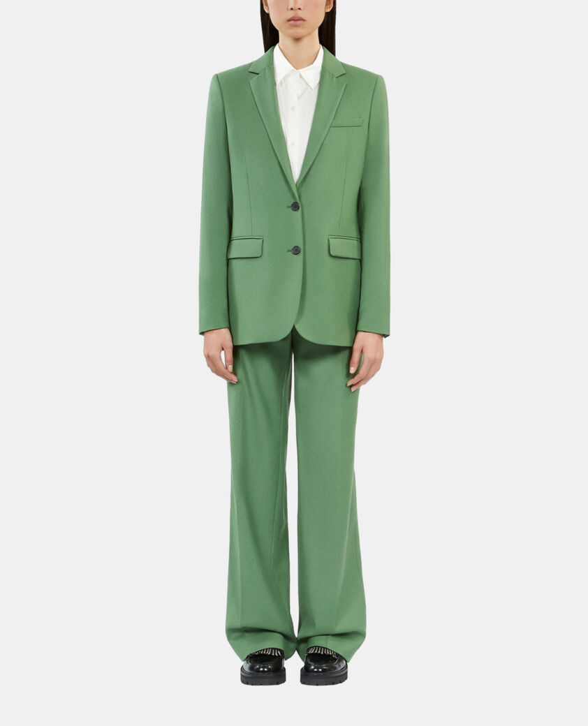 The Kooples WOMEN LIGHT KAKI green wool suit jacket
