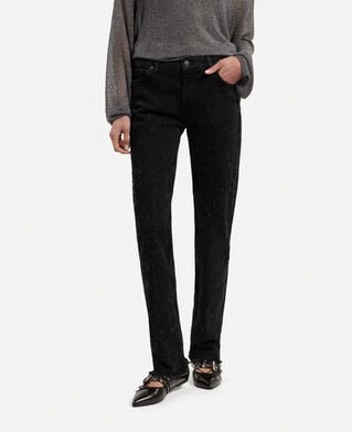 The Kooples WOMEN BLACK WASHED black slim jeans
