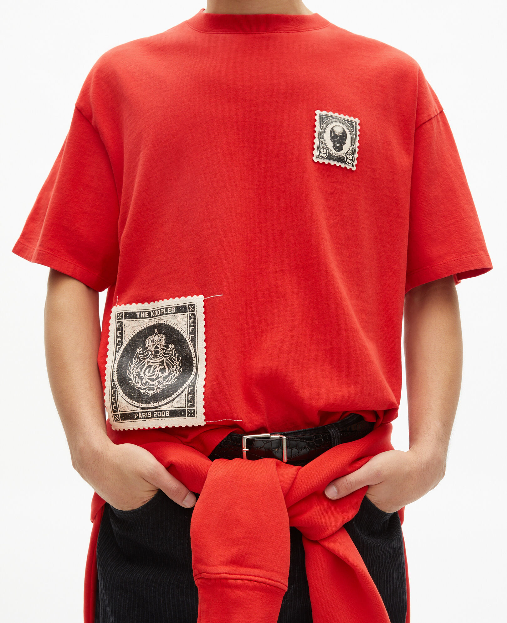 The Kooples HOMBRE RED camiseta parches roja