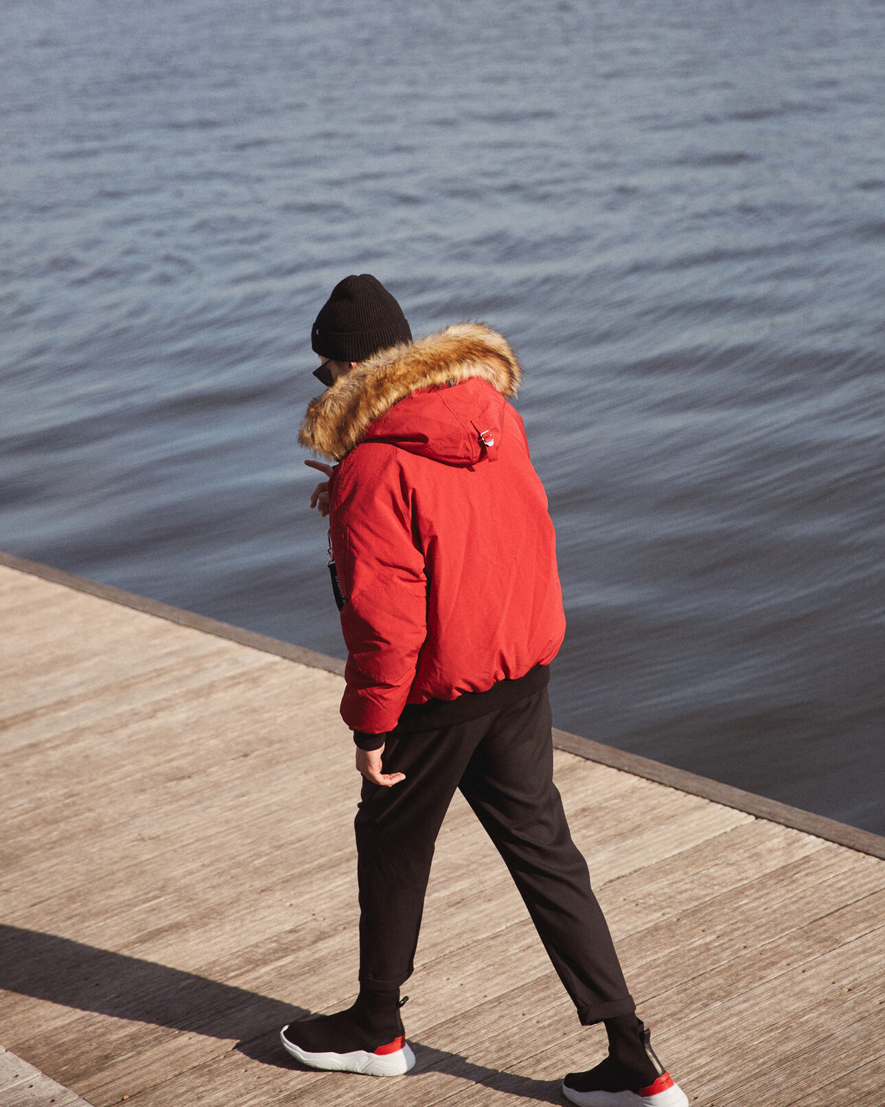 The Kooples HERREN RED kurze, rote daunenjacke