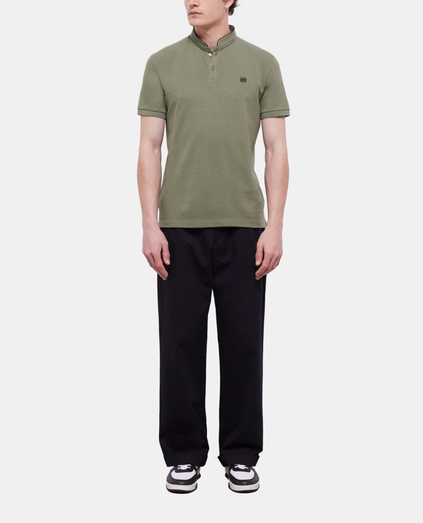 The Kooples HOMME KAKI polo col officier vert