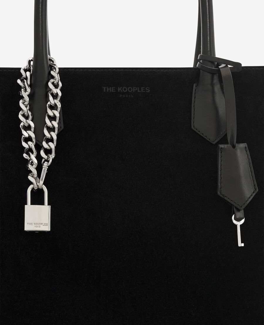 The Kooples FEMME BLACK sac cabas ming l en suède noir