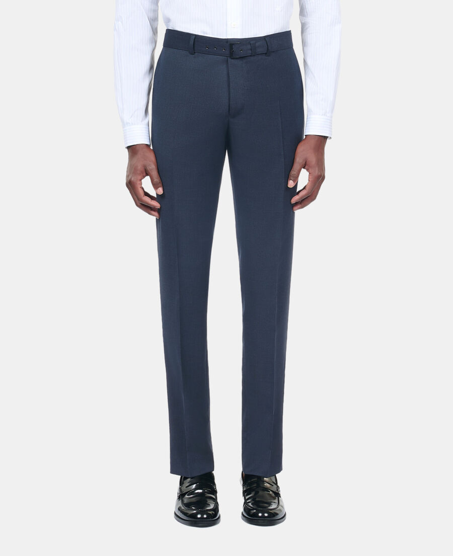 The Kooples HOMME NAVY pantalon de costume en laine bleu marine