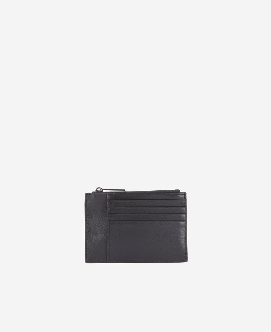 The Kooples MEN BLACK black leather wallet with logo
