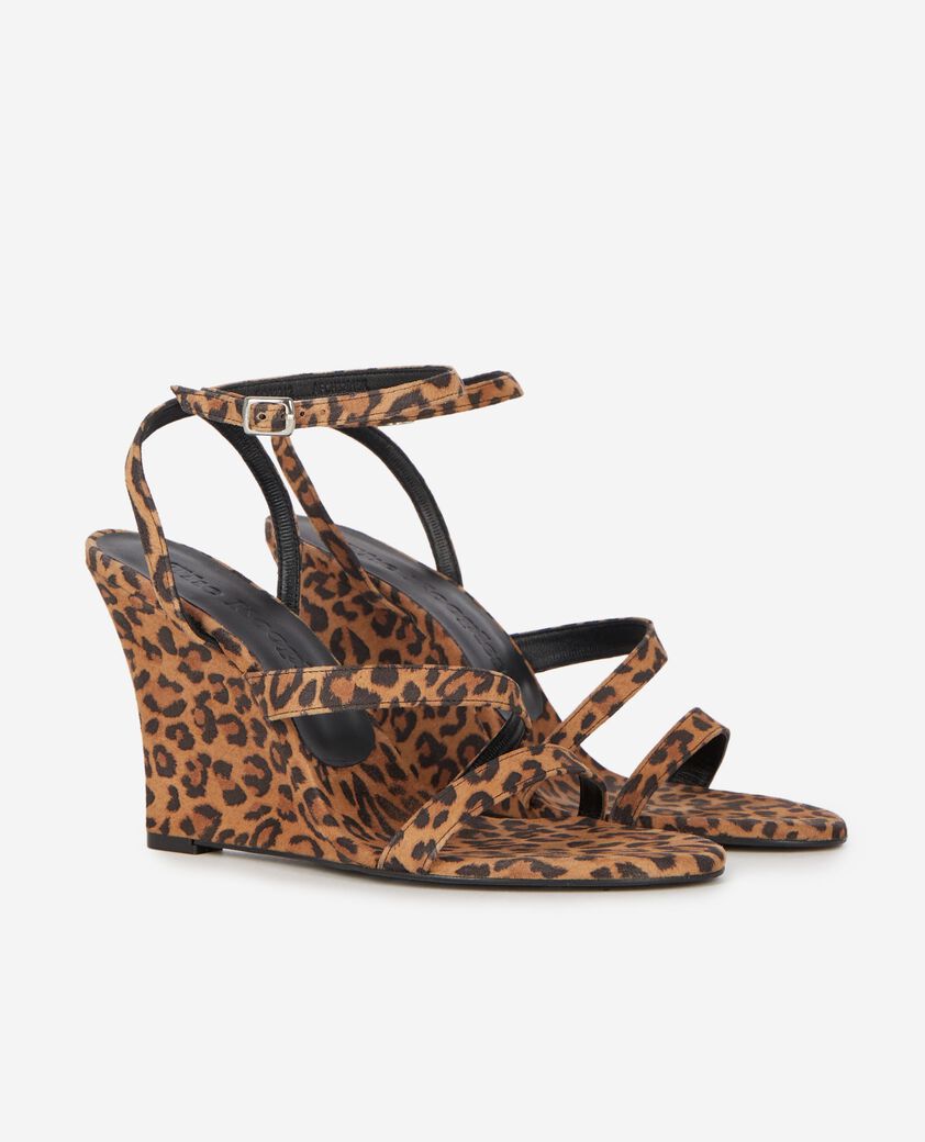 The Kooples WOMEN LEOPARD leopard colt-effect wedge-heeled sandals