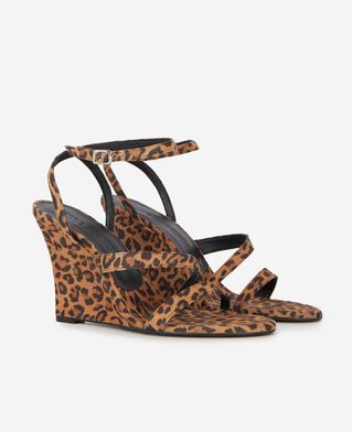 The Kooples F LEOPARD leopard colt-effect wedge-heeled sandals