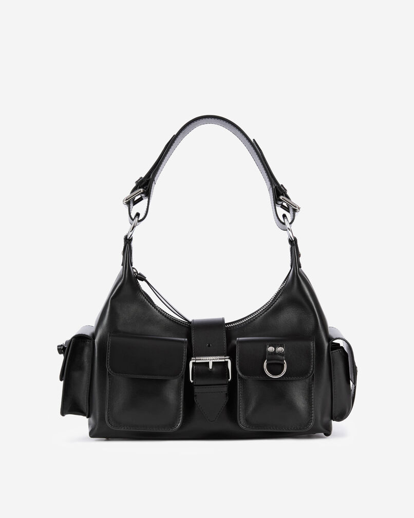The Kooples WOMEN BLACK black smooth leather amelia bag