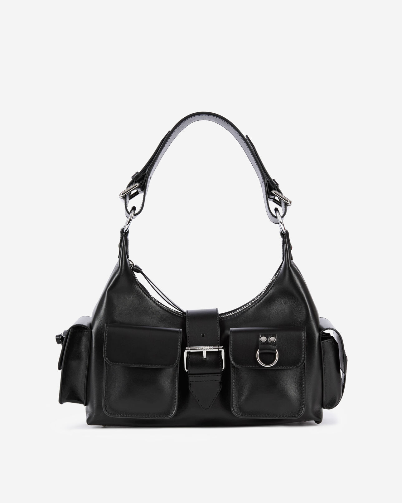 The Kooples WOMEN BLACK black smooth leather amelia bag