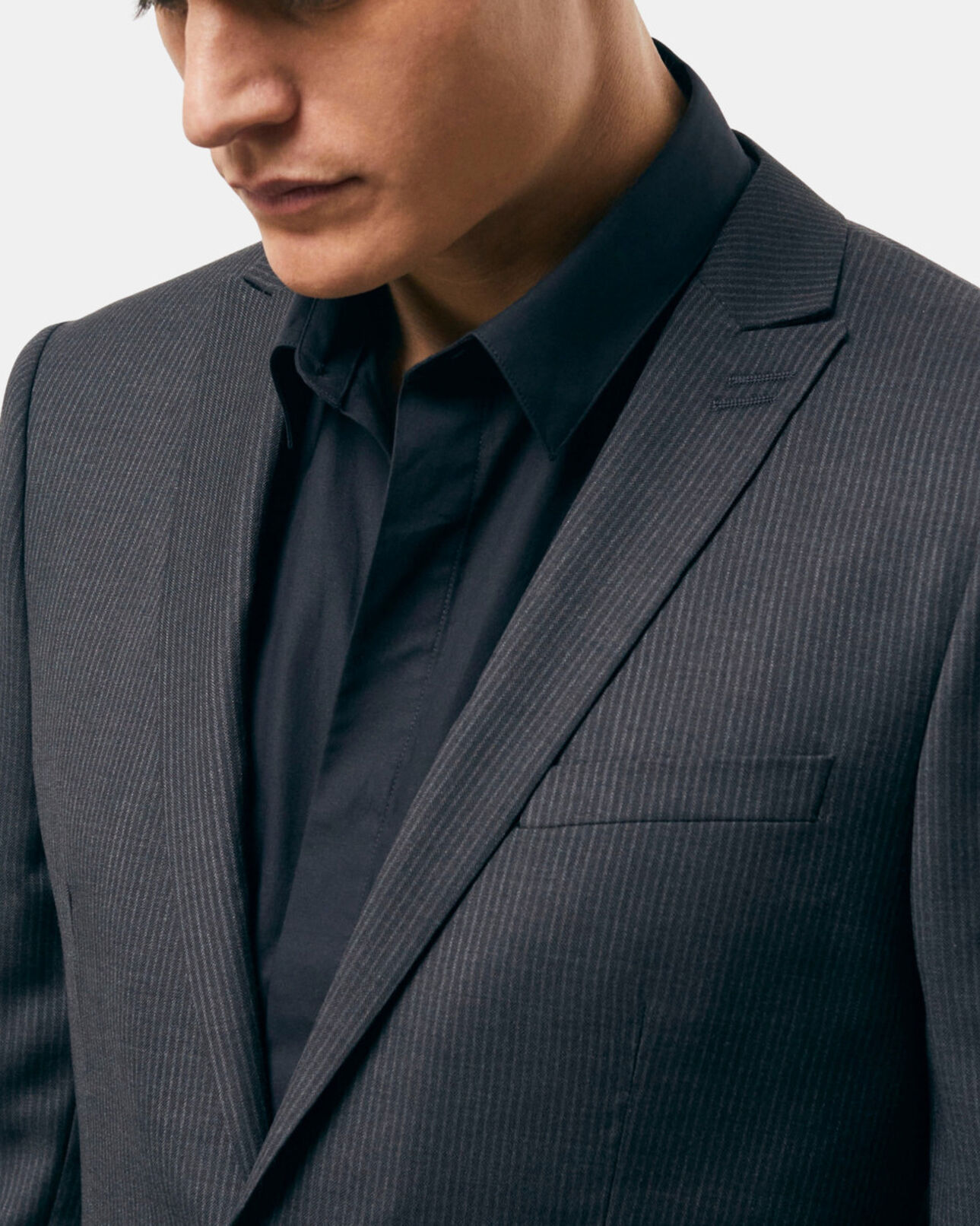 The Kooples HERREN BLACK GREY gestreifte anzugjacke aus wolle