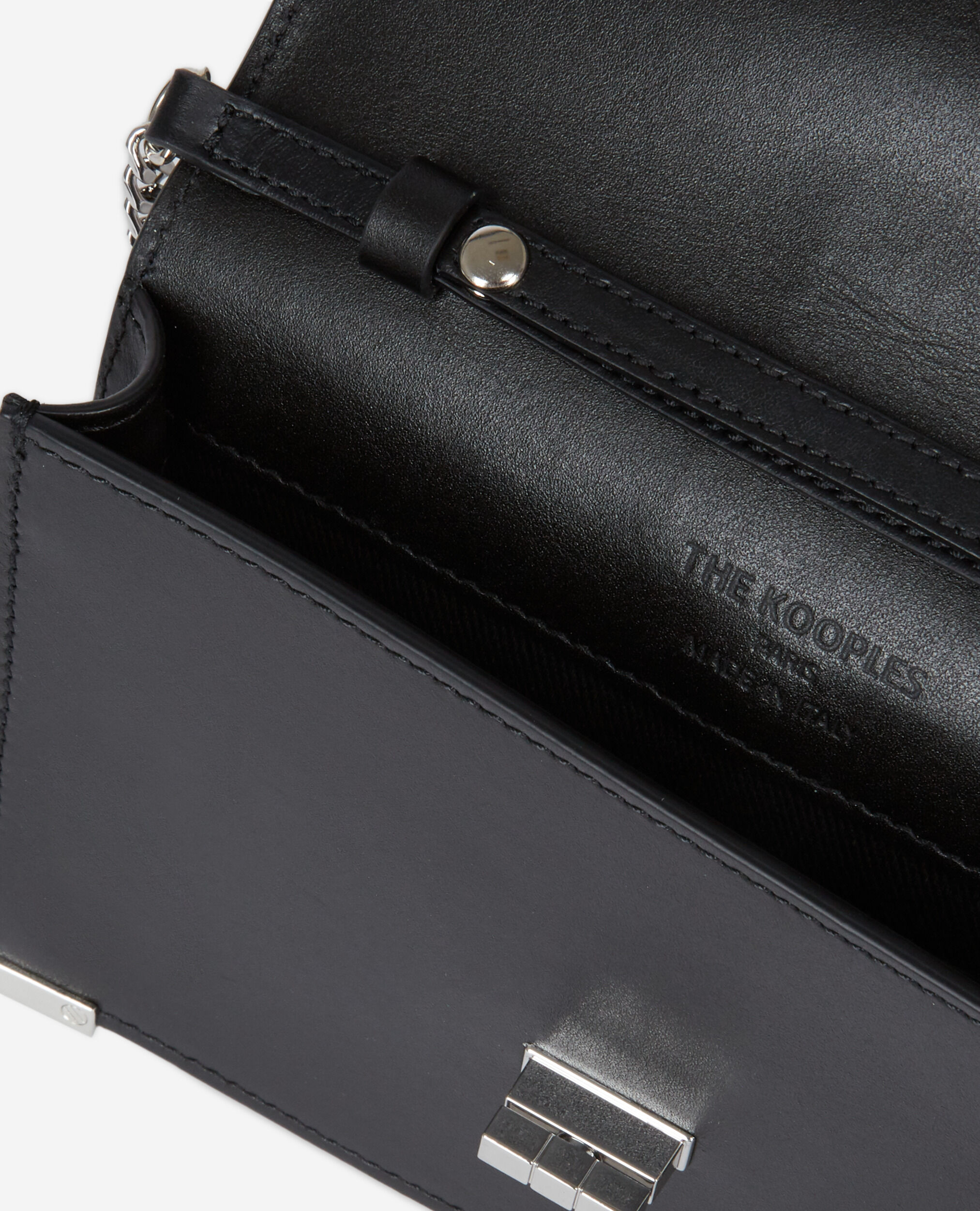 Medium Emily pouch in black leather, BLACK, hi-res image number null