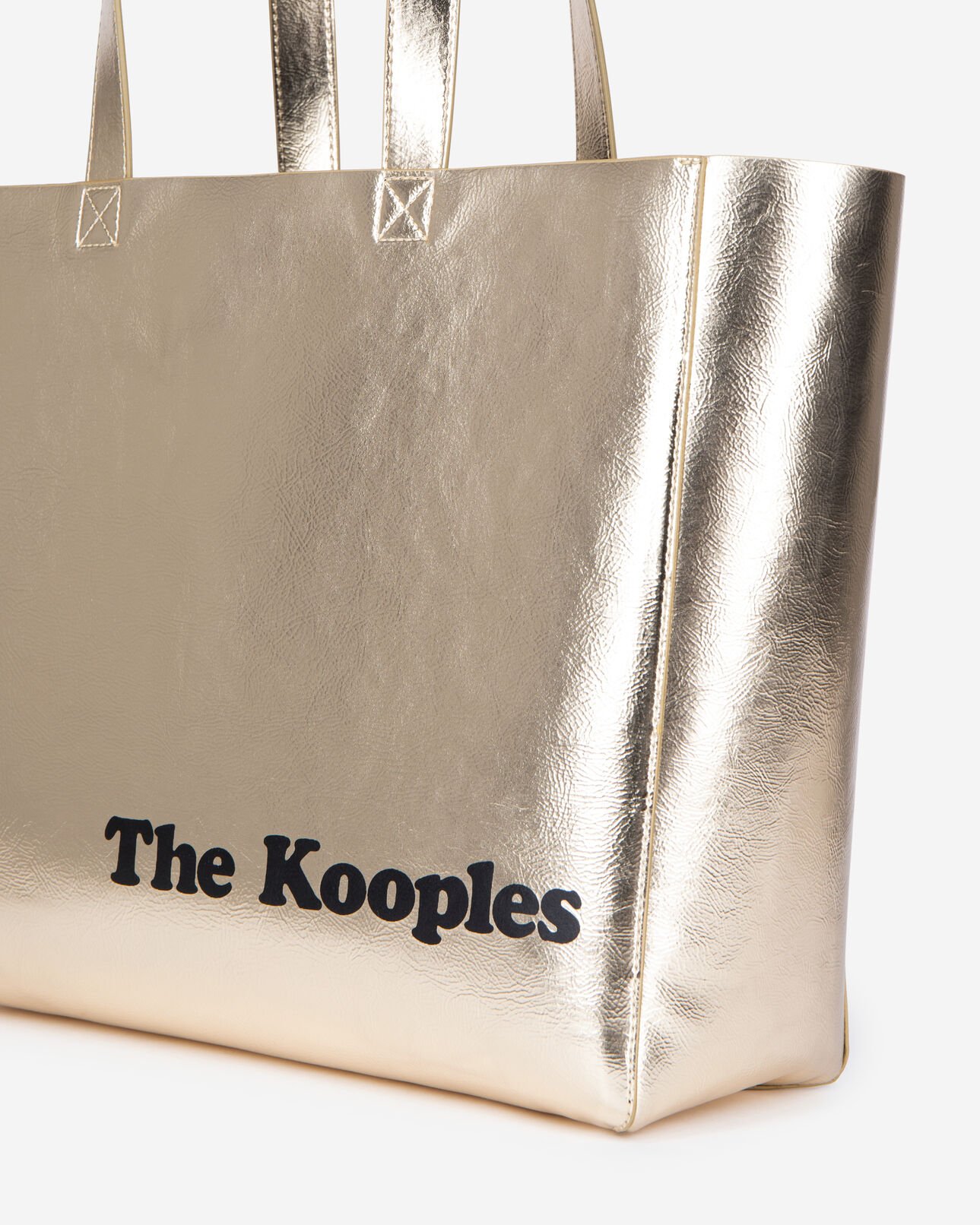 The Kooples WOMEN ANTIC GOLD gold leather-effect tote bag