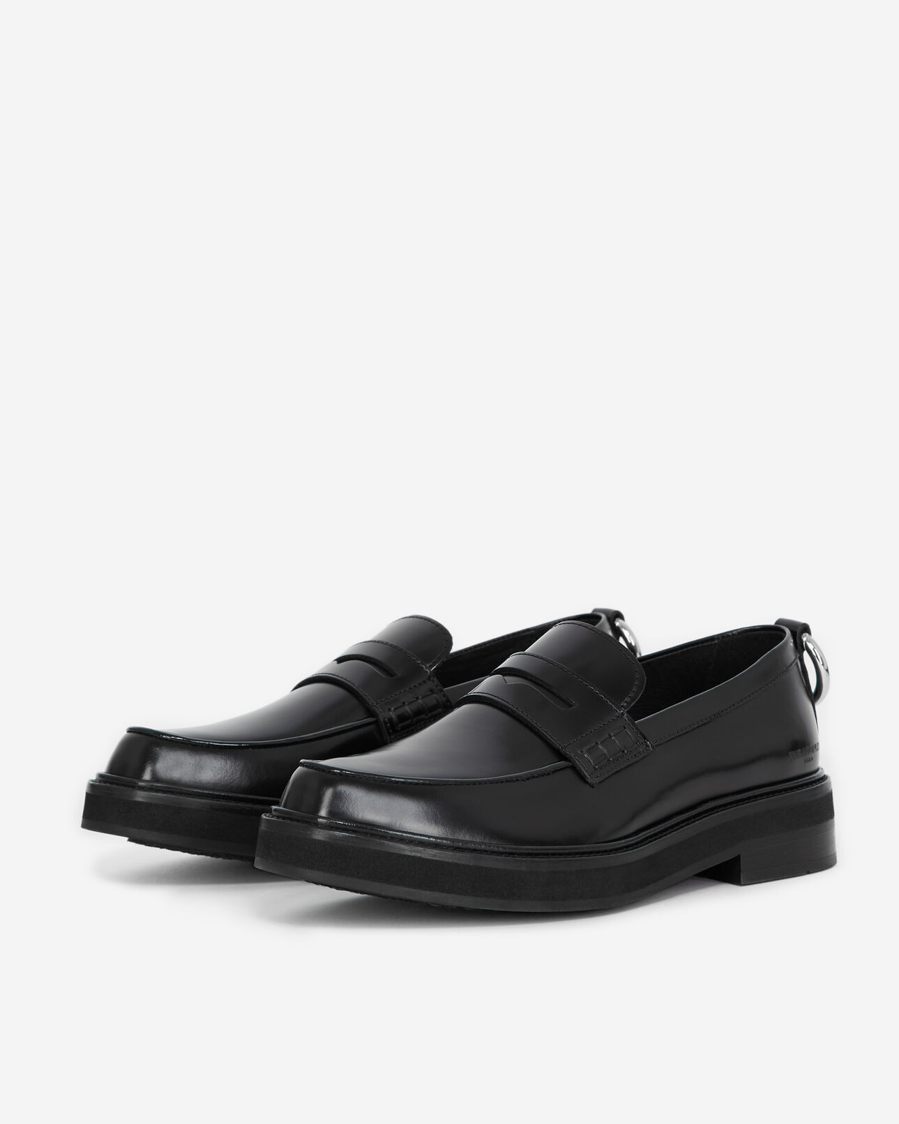 The Kooples DAMEN BLACK mokassins schwarz glacé-leder dick