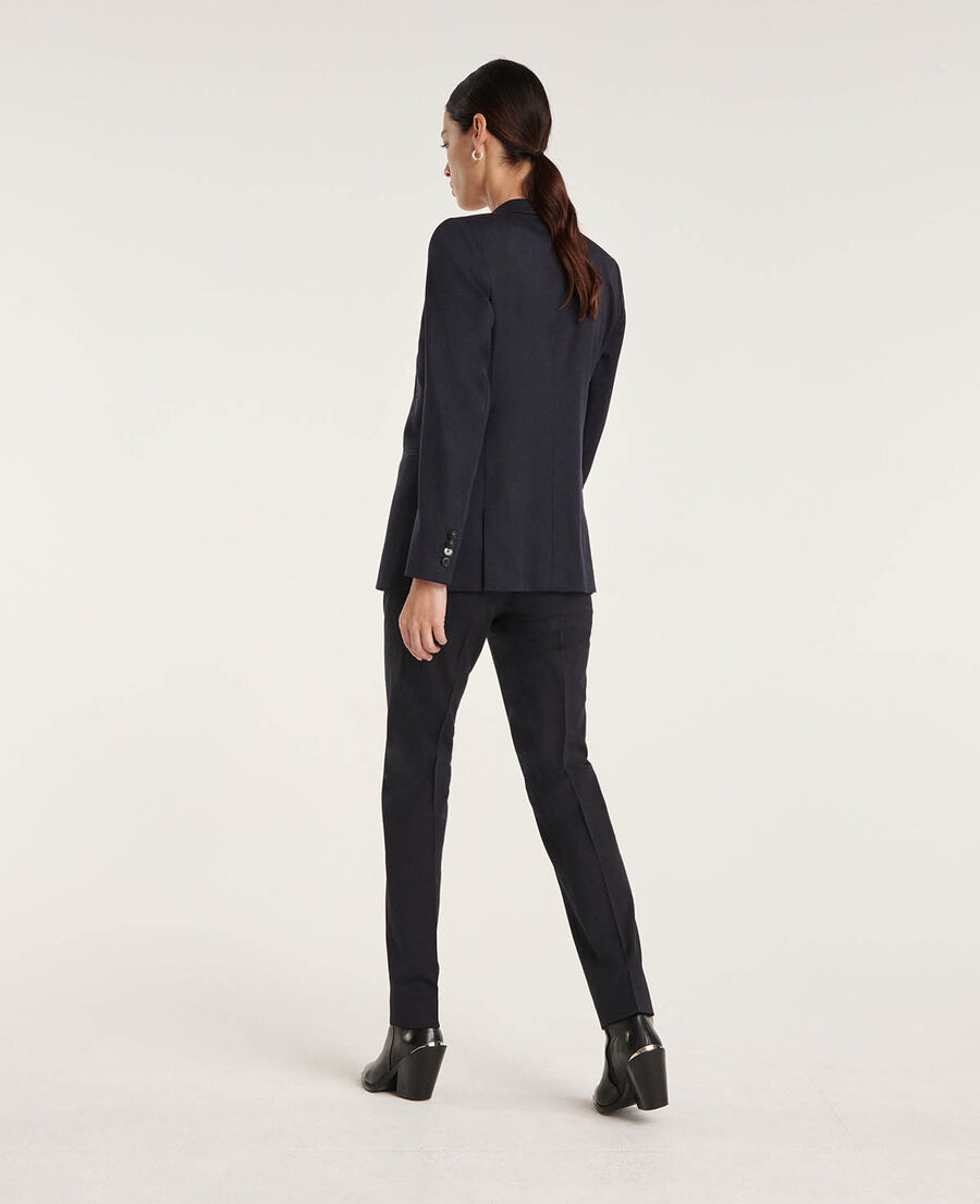 navy blue suit trousers in wool